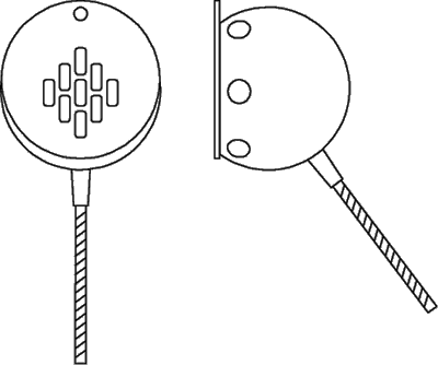 Ansicht frontal und seitlich des robusten Hörers